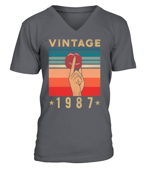 1987 Birthday Gift Retro Woman Men's V-Neck T-shirt