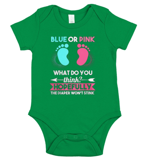 Blue Or Pink What Do You Think Gender Reveal Short Sleeve Baby One-Piece