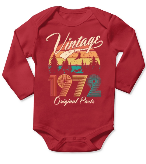 Vintage 1972 - 50 years old - 50th birthday gift Long Sleeve Baby One-Piece
