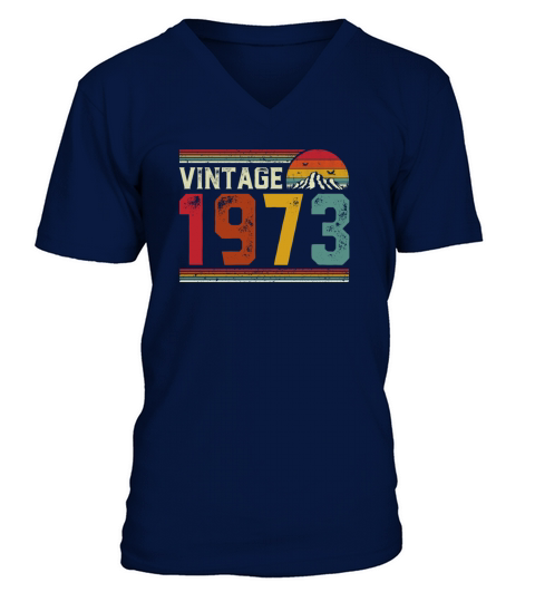 Vintage 1973 48 Years Old 48th Birthday Gift Men's V-Neck T-shirt