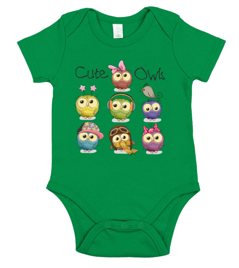 OWL Short Sleeve Baby One-Piece