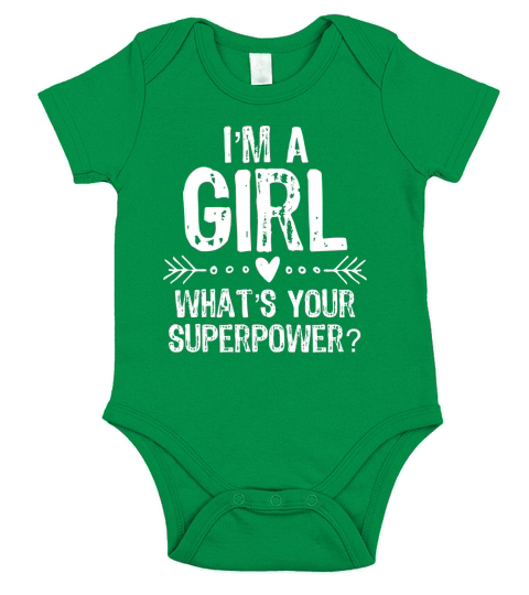 Im a Girl Whats Your Superpower T-Shirt_extract Short Sleeve Baby One-Piece
