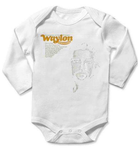 Waylon Jennings Tshirt Long Sleeve Baby One-Piece