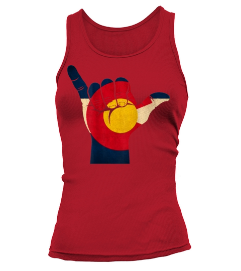 Colorado Rocky Mountain Shaka Sign Flag of Colorad Women's Tank Top