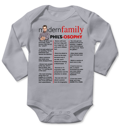 Modern family phils-osophy Long Sleeve Baby One-Piece