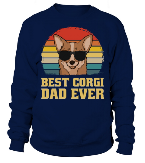 Best Corgi Dad Father Ever Dog Puppy Retro Gift Men's Sweatshirt