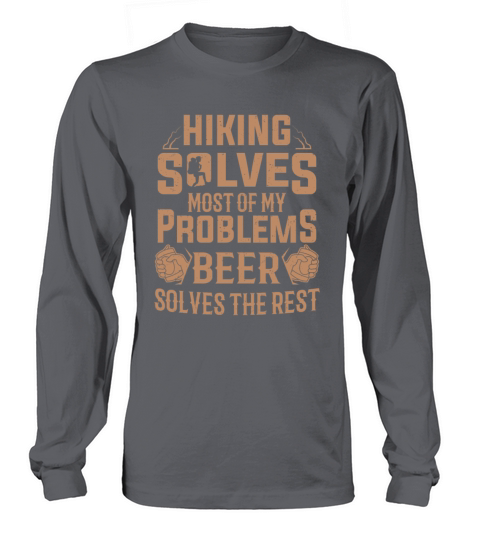 Funny Hiker Hiking Beer Solves My Problems Men Men's Long Sleeve