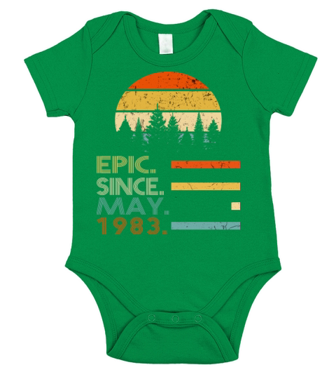 Epic Since May 1983 Birthday Retro Vintage 2020 Short Sleeve Baby One-Piece
