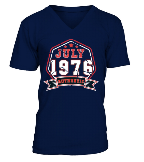 July 1976 Vintage Gift Idea Men's V-Neck T-shirt
