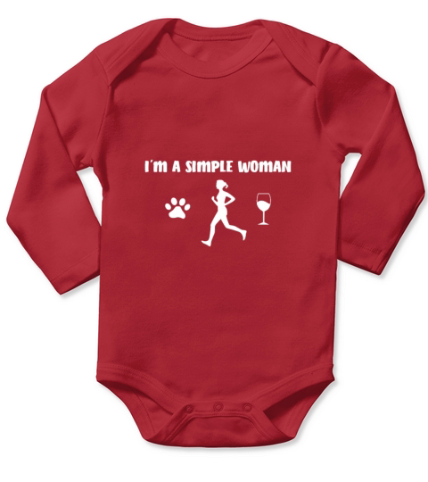 I m A Simple Woman Funny Running Long Sleeve Baby One-Piece