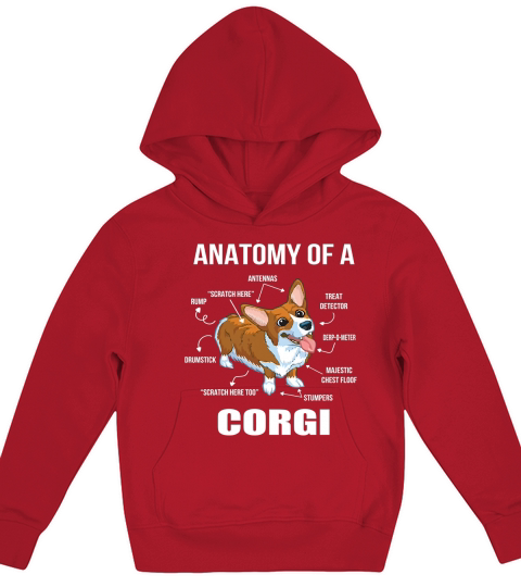 Anatomy of a Corgi T-Shirt Funny Dog Shirt Kids Hoodie