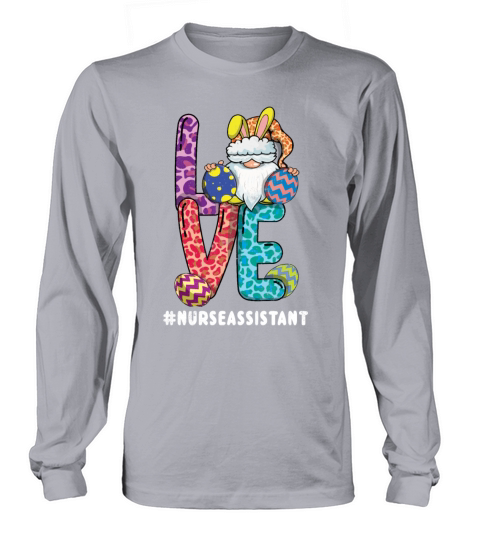 Nurse Assistant Gnome Bunny Day Easter Sunday Long sleeved Unisex