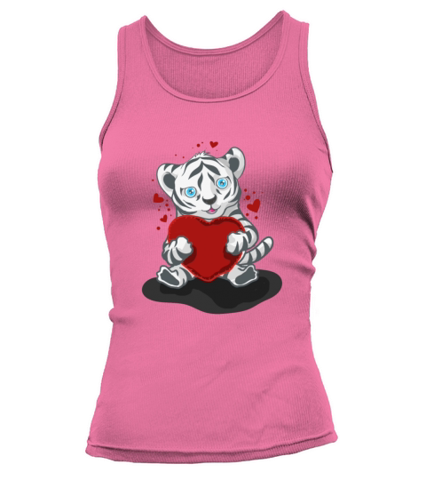 White Animal Love Valentines Day Women's Tank Top