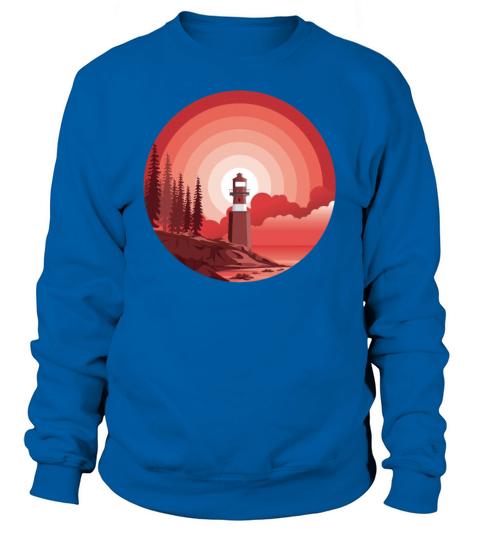 Landscape Lighthouse By The Sea Chartreuse Dark Na Women's Sweatshirt