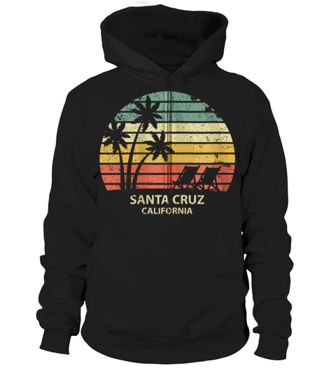 Vintage California Santa Cruz Beach Cool Retro Zip Men's Hoodie