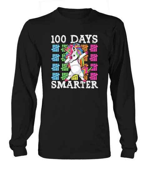 100 Days Of School Dabbing Unicorn Smarter Men's Long Sleeve