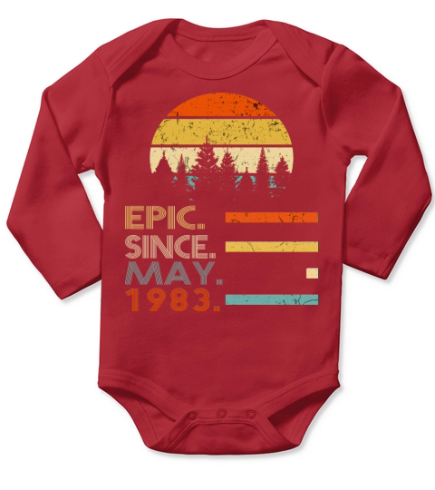 Epic Since May 1983 Birthday Retro Vintage 2020 Long Sleeve Baby One-Piece