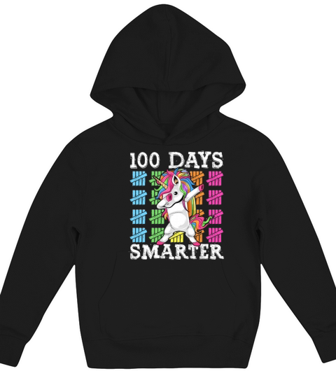 100 Days Of School Dabbing Unicorn Smarter Kids Hoodie