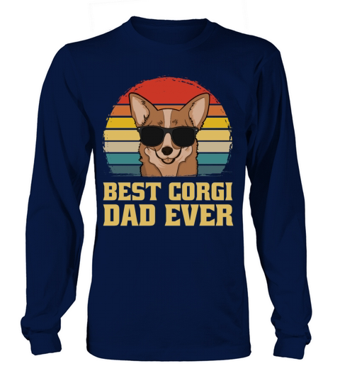 Best Corgi Dad Father Ever Dog Puppy Retro Gift Women's Long Sleeve
