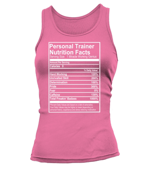 Personal Trainer Nutrition Facts Funny Tank top Woman