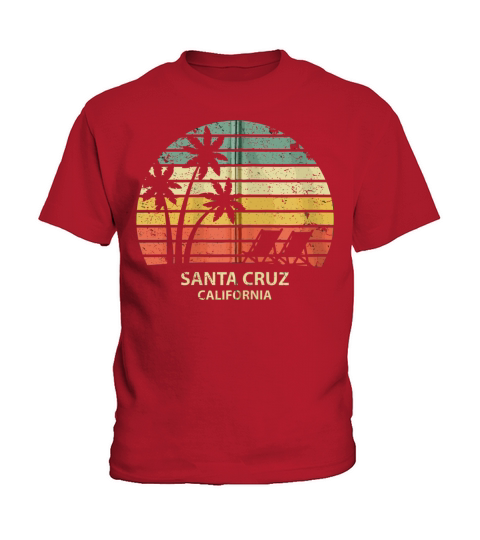 Vintage California Santa Cruz Beach Cool Retro Zip Kids T-Shirt