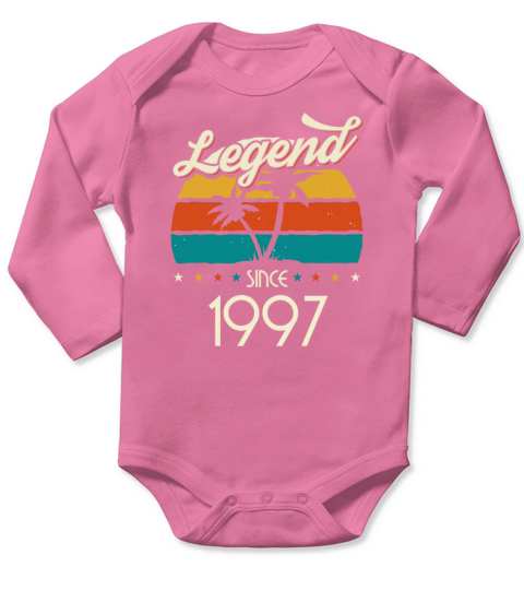 1997 Vintage born in Retro age Birthday gift idea Long Sleeve Baby One-Piece