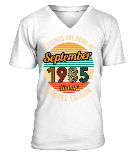 Legends were born in September 1985 36th Birthday Men's V-Neck T-shirt
