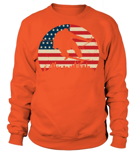 Skateboarding Skate Board American Flag Women's Sweatshirt