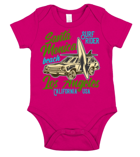 Santa Monica beach Short Sleeve Baby One-Piece