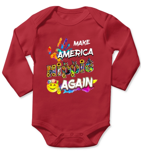 Make America Hippie Again Long Sleeve Baby One-Piece