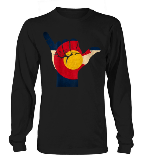 Colorado Rocky Mountain Shaka Sign Flag of Colorad Men's Long Sleeve
