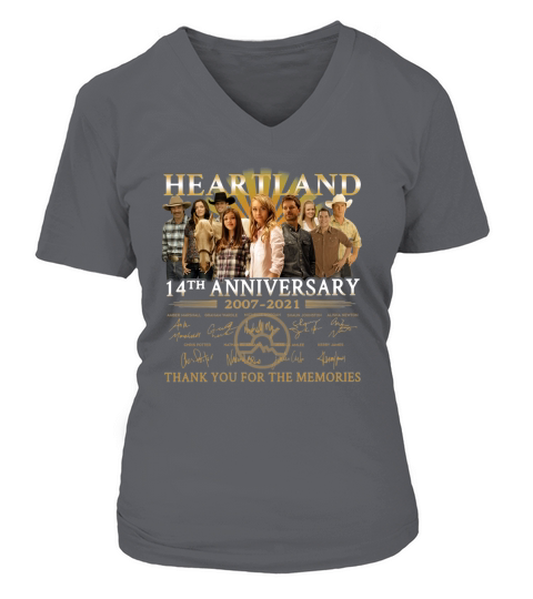 Premium the heartland 14th anniversary 2007 2021 signatures thank you for the memories V-neck T-Shirt Woman