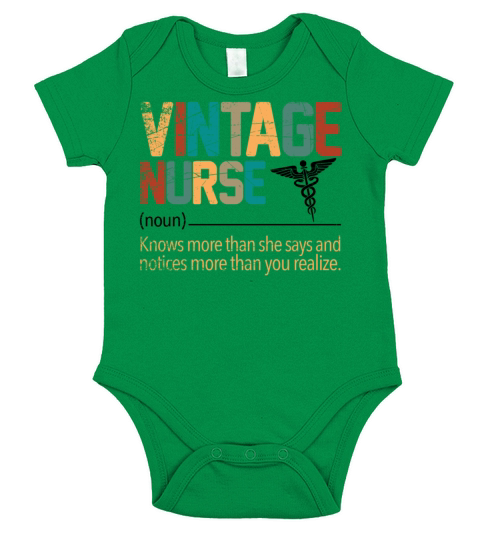 Vintage Nurse Short Sleeve Baby One-Piece