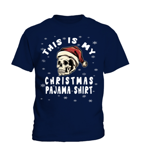 Santa Skull Hat Christmas Pajama Shirt Kids T-Shirt