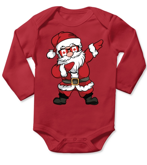 Canada Santa Claus dabbing dubbing christmas Long Sleeve Baby One-Piece