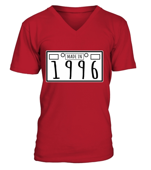 Birthday Gift - Made In 1996 - Plate Number Design Men's V-Neck T-shirt