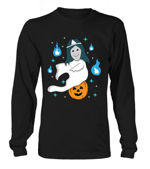 Cute Anime-style Japanese Ghost With Pumpkin Women's Long Sleeve