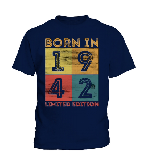 80th Birthday Born In 1942 Limited Edition Vintage Kids T-Shirt
