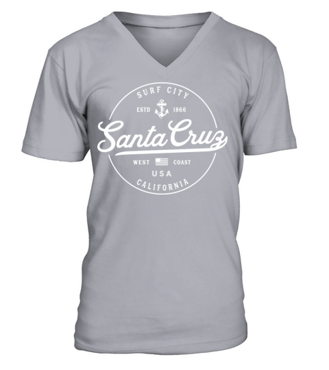 Nautical Anchor Santa Cruz California Travel Vacat Men's V-Neck T-shirt