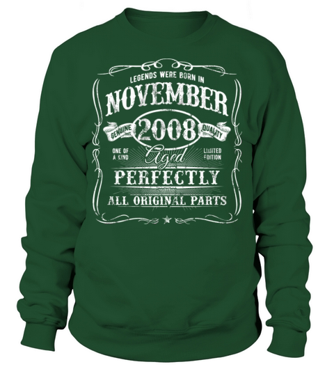 Born In November 2008 Vintage 12Th Birthday All Or Men's Sweatshirt