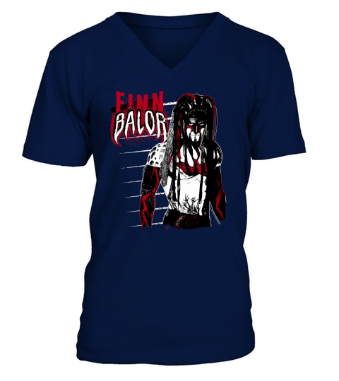 Wrestling WWE Finn Balor Black and Red V-Neck T-shirt