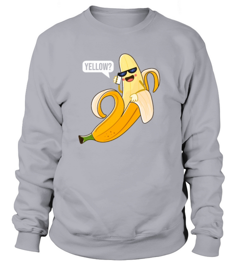 Funny Yellow Banana Answering Telephone Tropical F Women's Sweatshirt