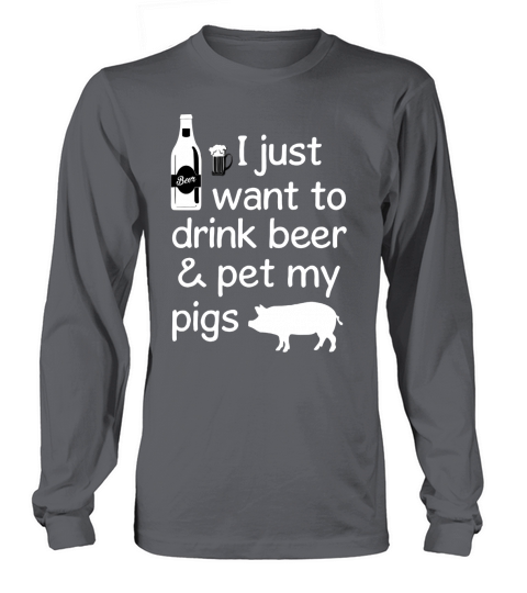 Pig drink beer Long sleeved Unisex