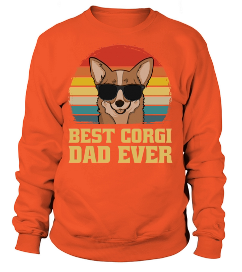 Best Corgi Dad Father Ever Dog Puppy Retro Gift Women's Sweatshirt