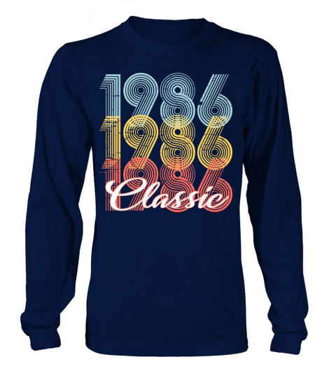 Classic Vintage 35th birthday Shirt Born In 1986 Men's Long Sleeve