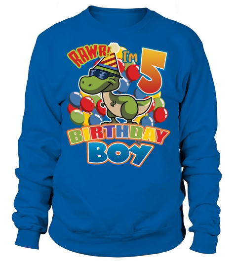 5th Birthday Dinosaur Gift For Boys Turning Age 5 Women's Sweatshirt
