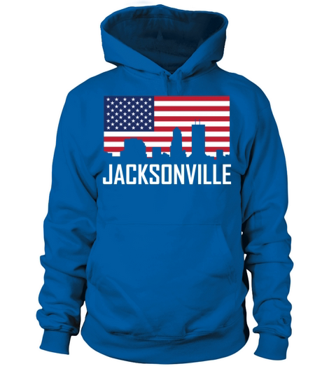 Jacksonville Florida Skyline American Flag Women's Hoodie