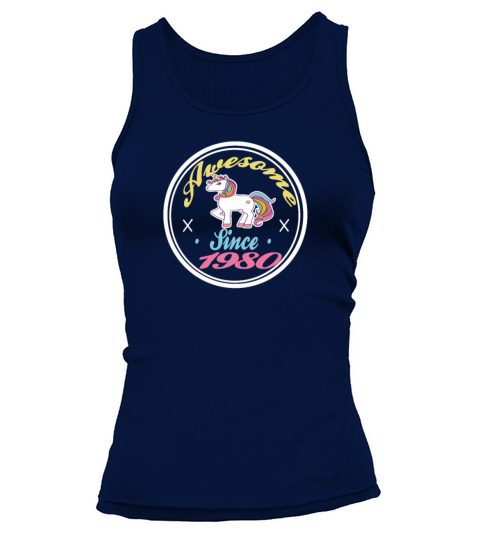 Awesome Since 1980 Funny 39th Birthday Unicorn Women's Tank Top