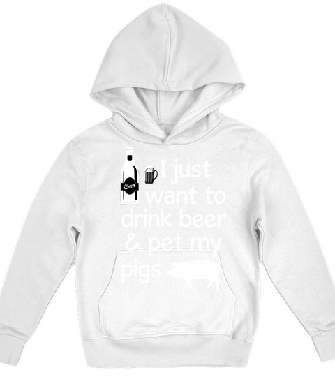 Pig drink beer Kids Hoodie