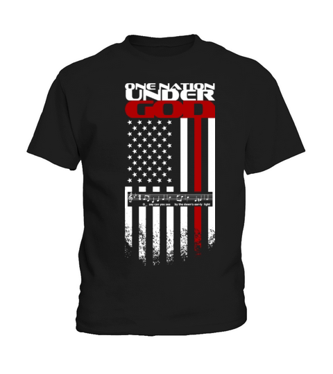 ONE NATION UNDER GOD american flag anthem white Kids T-Shirt